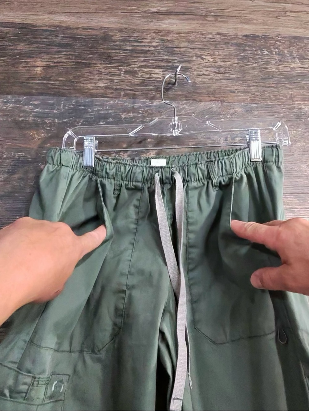 WonderWink Olive Green Cargo Scrub Pants with Drawstring - Picture 5 of 8